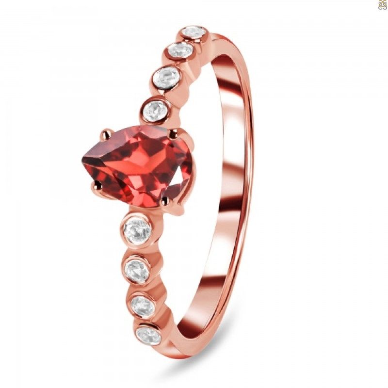 Garnet & White Topaz Ring GAR-RR-419D.