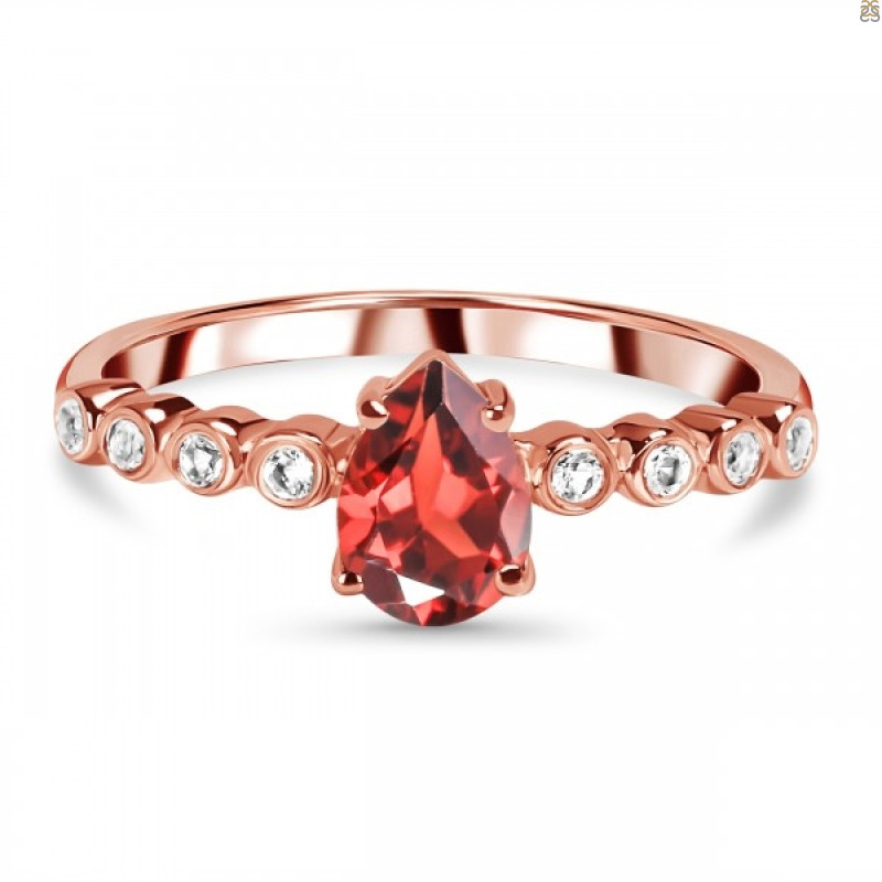 Garnet & White Topaz Ring GAR-RR-419D.