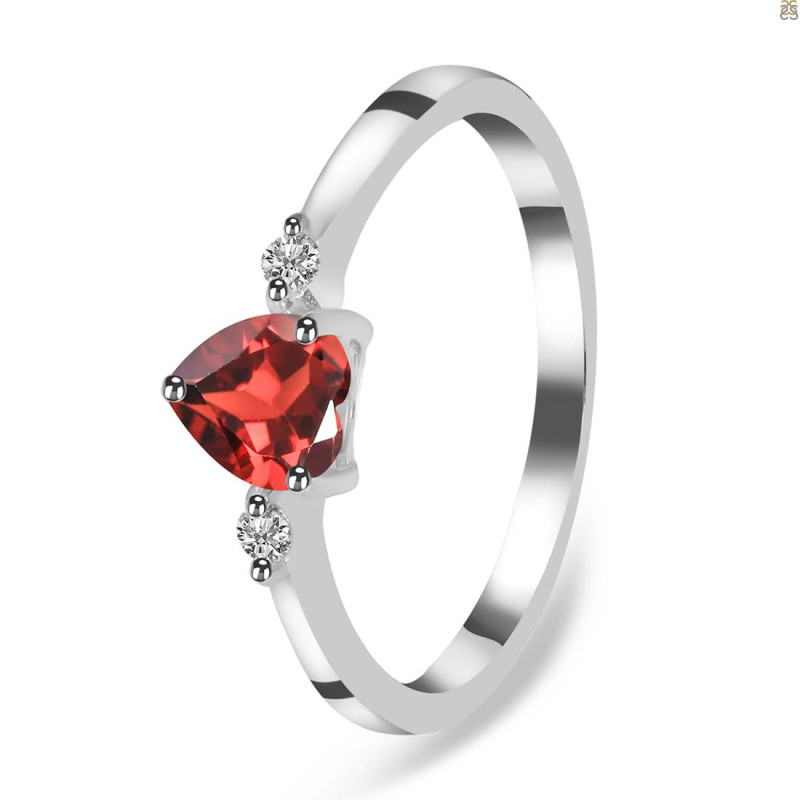 Garnet & White Topaz Ring