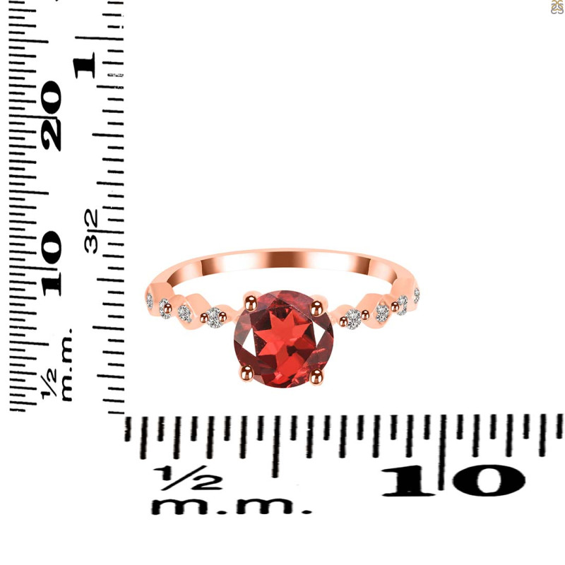 Garnet & White Topaz Ring GAR-RR-426.
