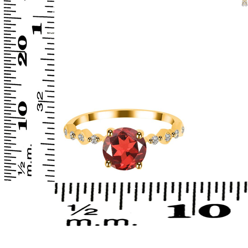 Garnet & White Topaz Ring GAR-RR-426.