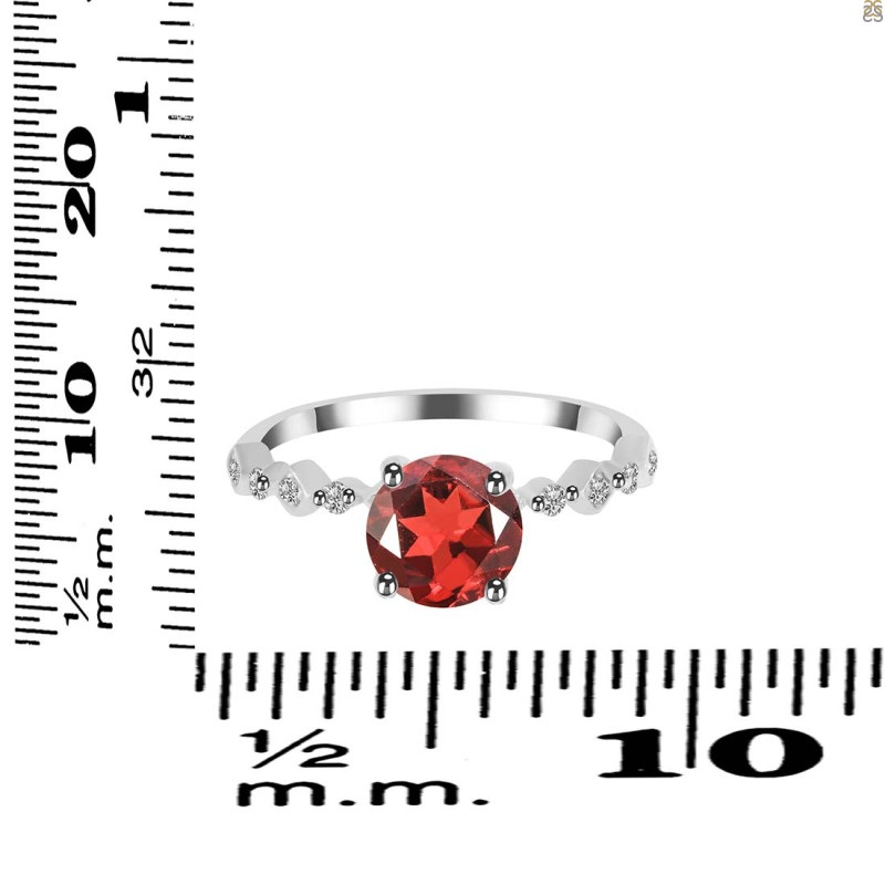 Garnet & White Topaz Ring GAR-RR-426.