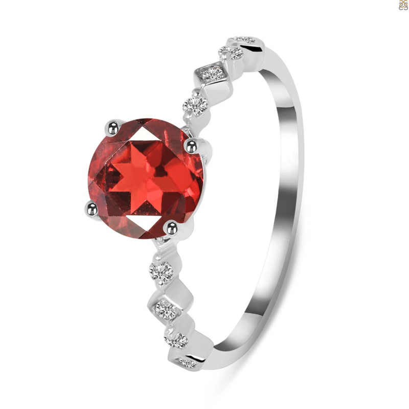 Garnet & White Topaz Ring