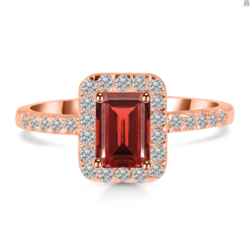 Garnet & White Topaz Ring GAR-RR-432.