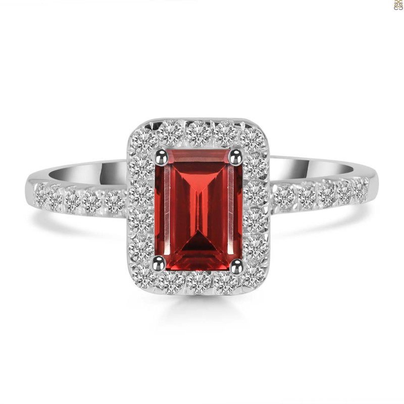 Garnet & White Topaz Ring GAR-RR-432.