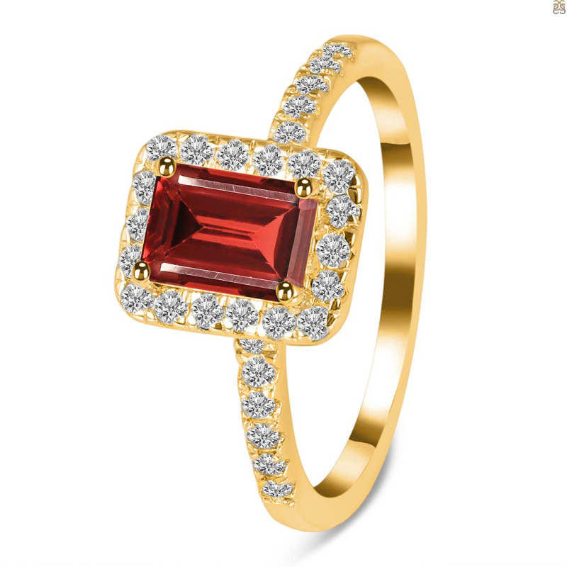 Garnet & White Topaz Ring GAR-RR-432.