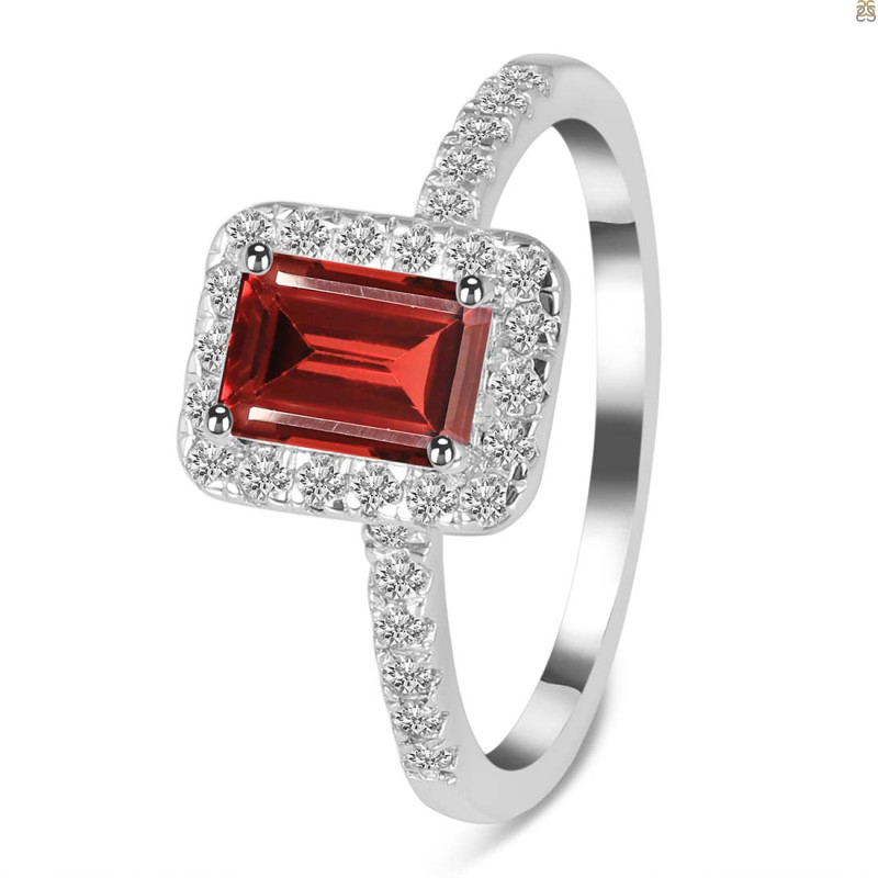 Garnet & White Topaz Ring