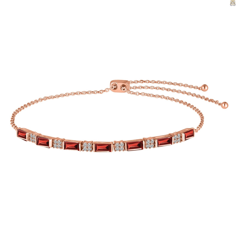 Garnet & White Topaz Bracelet