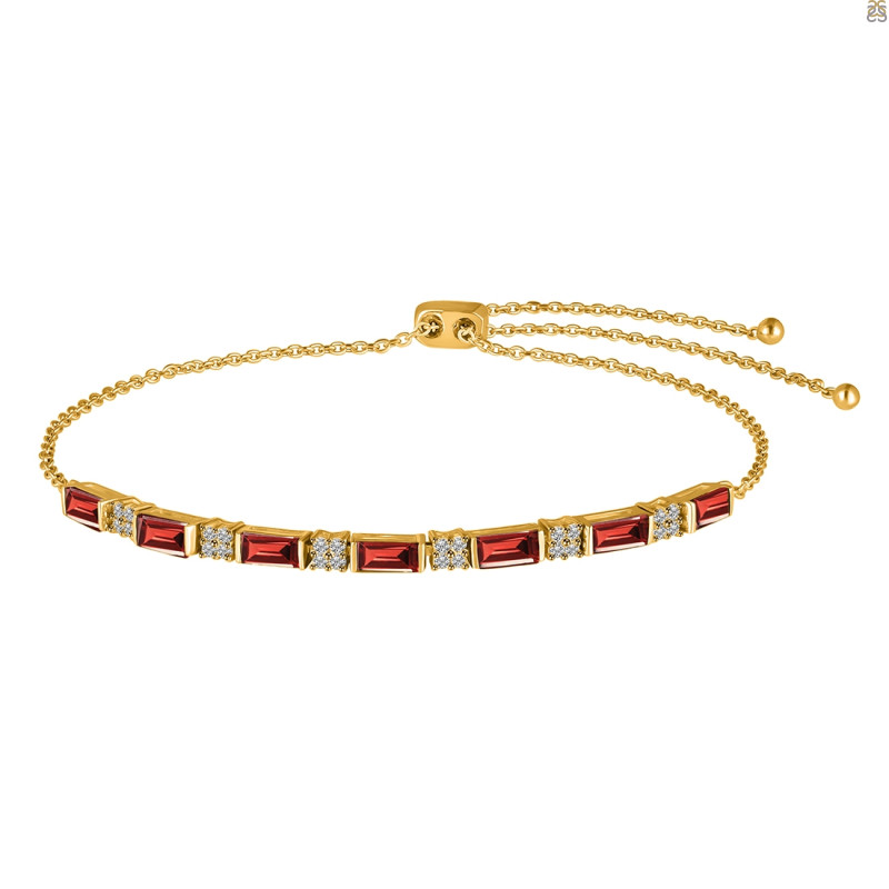 Garnet & White Topaz Bracelet GAR-RDB-133.