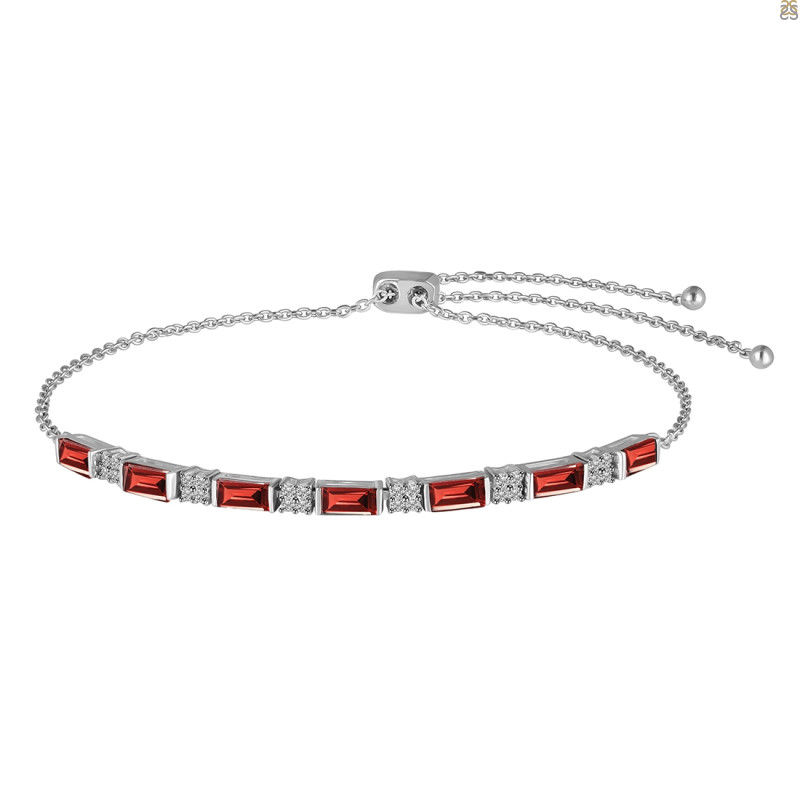 Garnet & White Topaz Bracelet GAR-RDB-133.