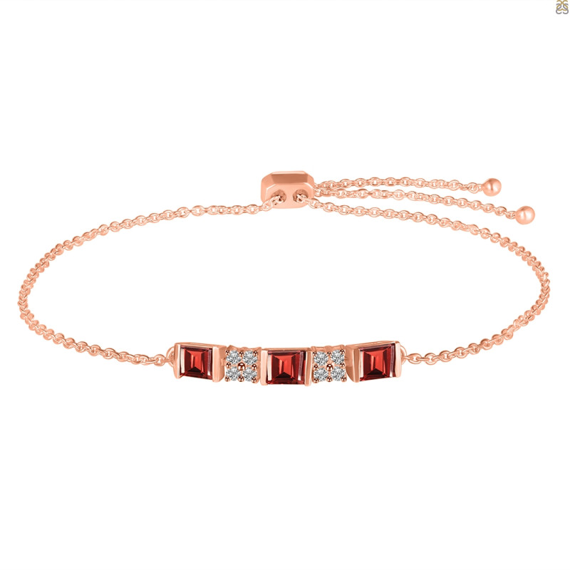 Garnet & White Topaz Bracelet