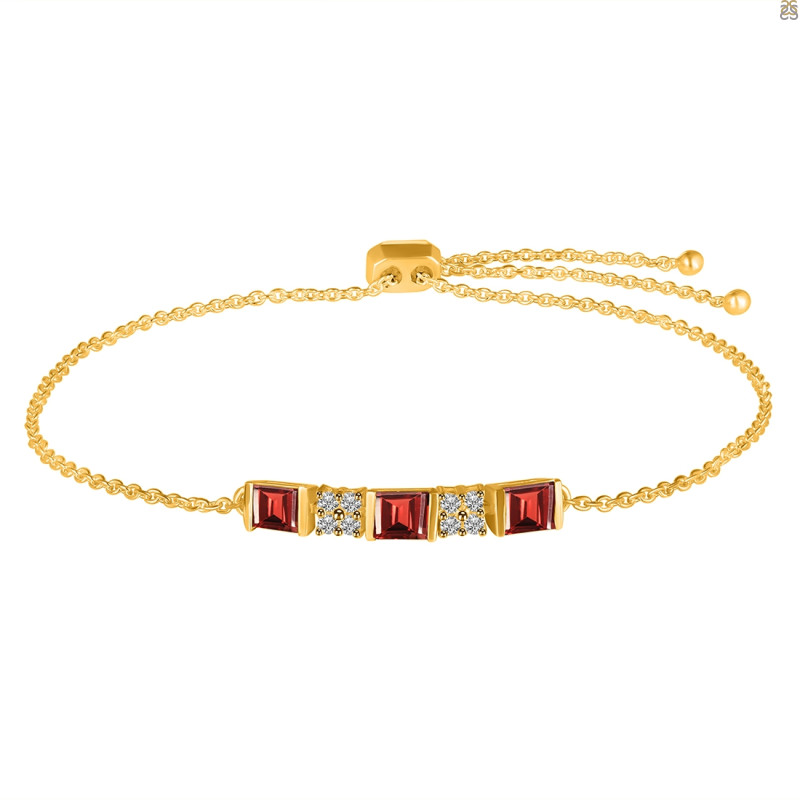 Garnet & White Topaz Bracelet GAR-RDB-147.