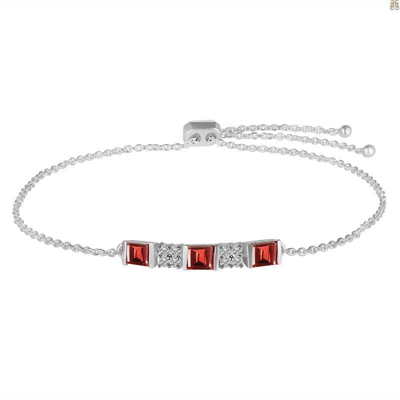 Garnet & White Topaz Bracelet GAR-RDB-147.