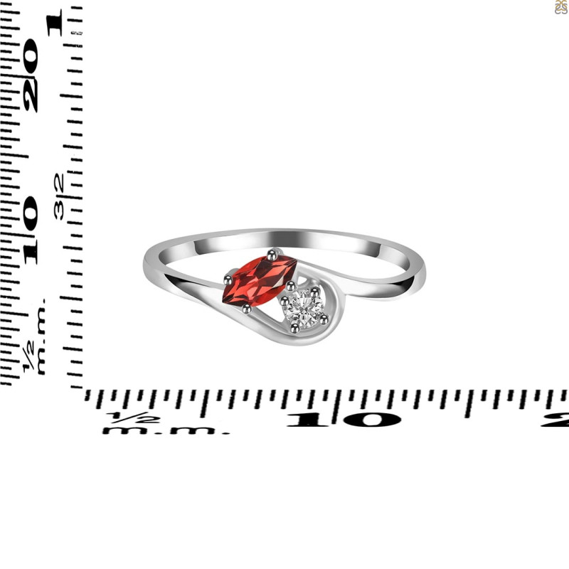 Garnet & White Topaz Ring GAR-RDR-2611.
