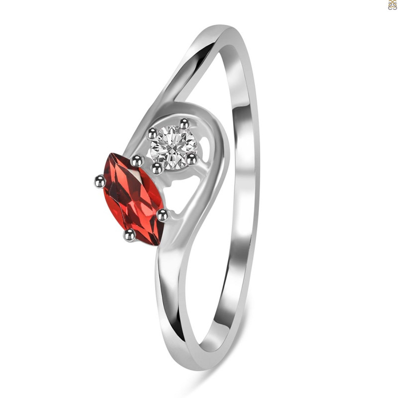 Garnet & White Topaz Ring