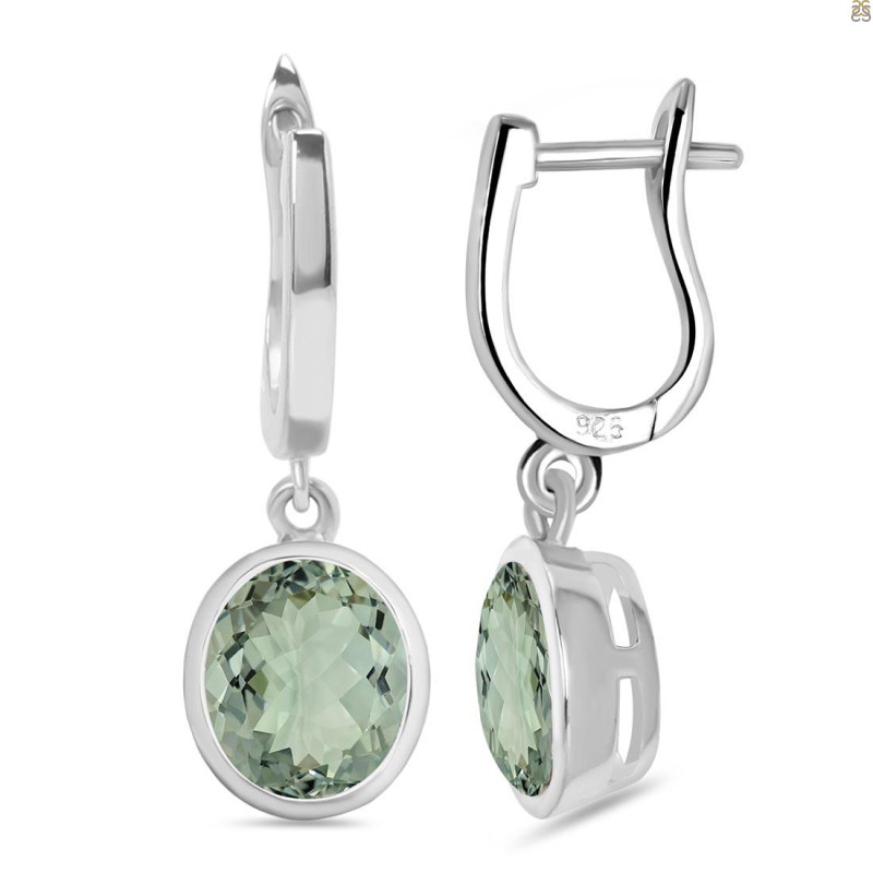 Green Amethyst Earring With English Lock