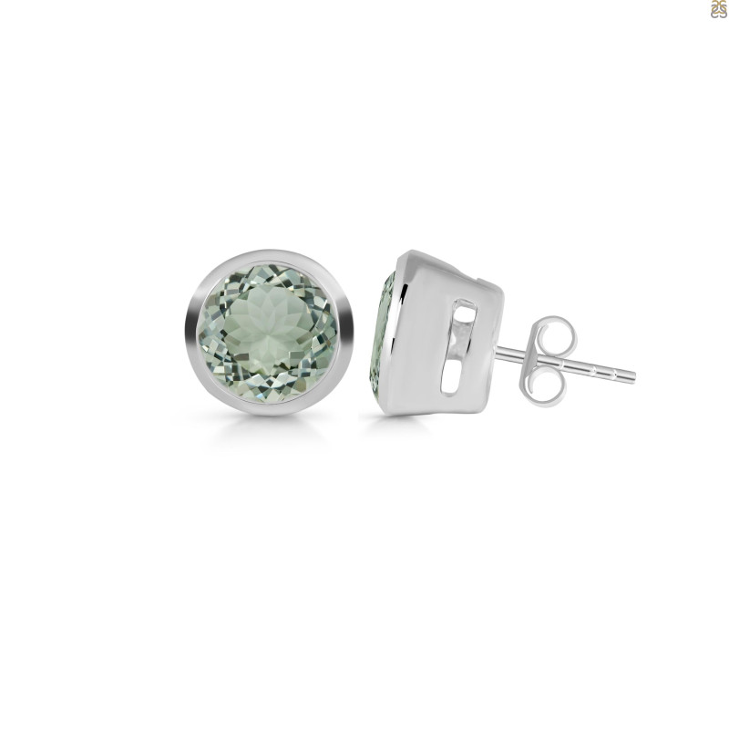 Green Amethyst Stud Earring