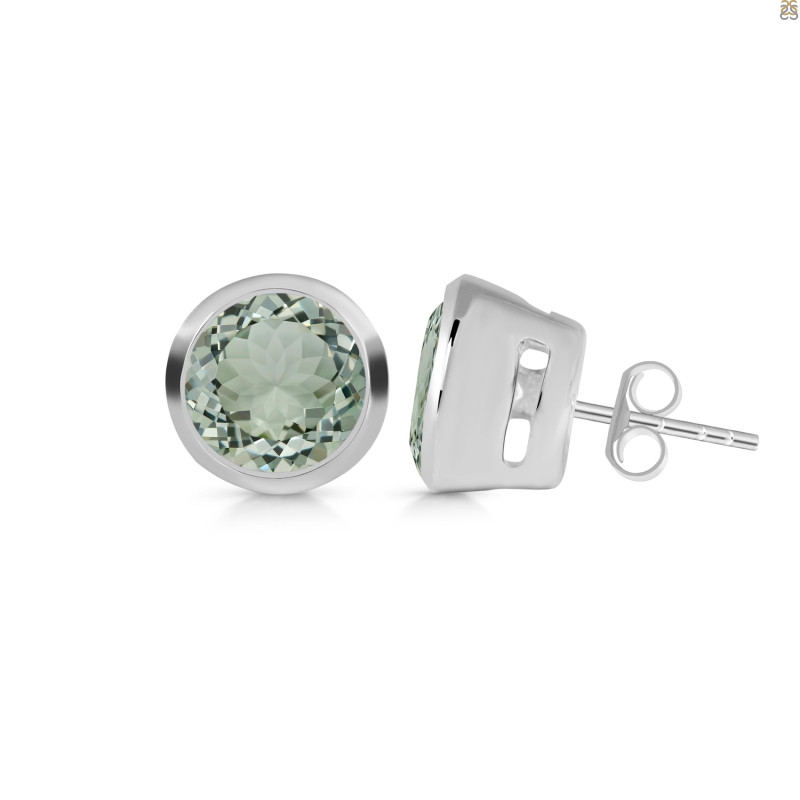 Green Amethyst Stud Earring