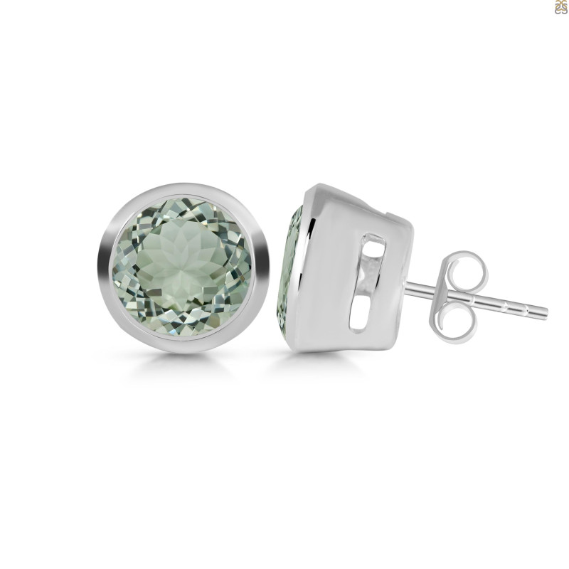 Green Amethyst Stud Earring