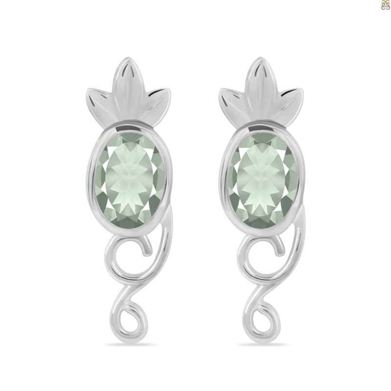 Green Amethyst Stud Earring GRA-RDE-5.