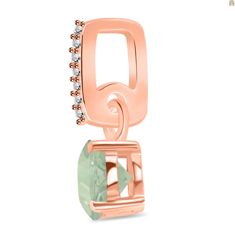 Green Amethyst & White Topaz Pendant GRA-RDP-549-CZ-LOOP.