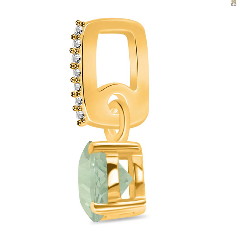 Green Amethyst & White Topaz Pendant GRA-RDP-549-CZ-LOOP.