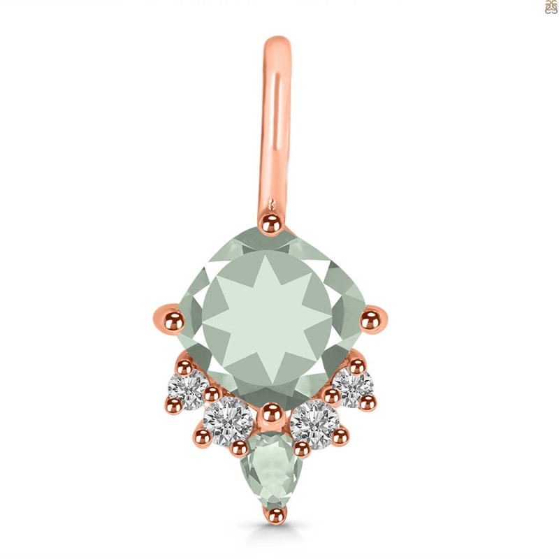 Green Amethyst & White Topaz Pendant GRA-RDP-729.