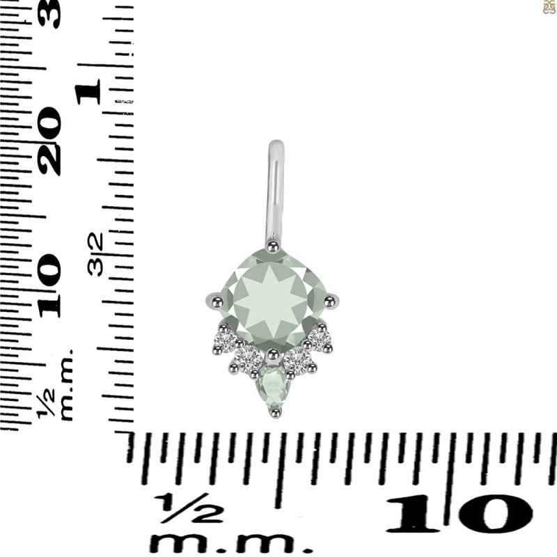Green Amethyst & White Topaz Pendant GRA-RDP-729.