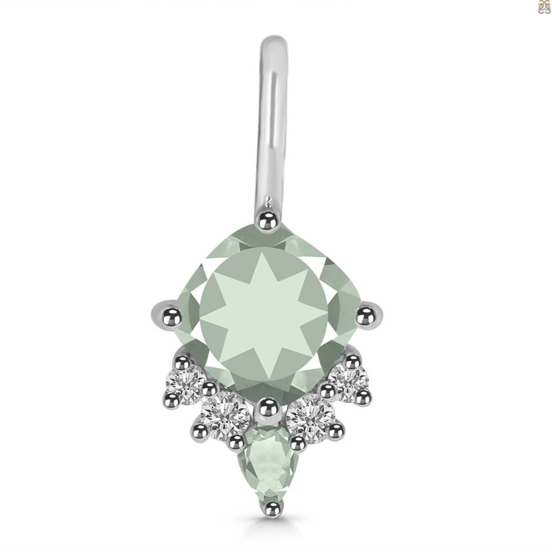 Green Amethyst & White Topaz Pendant GRA-RDP-729.
