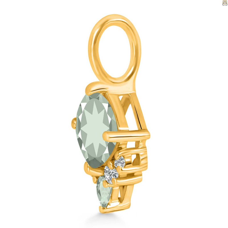 Green Amethyst & White Topaz Pendant GRA-RDP-729.