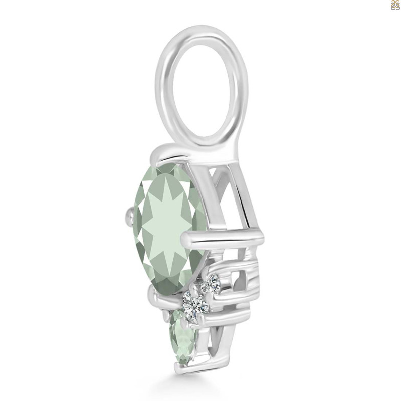 Green Amethyst & White Topaz Pendant