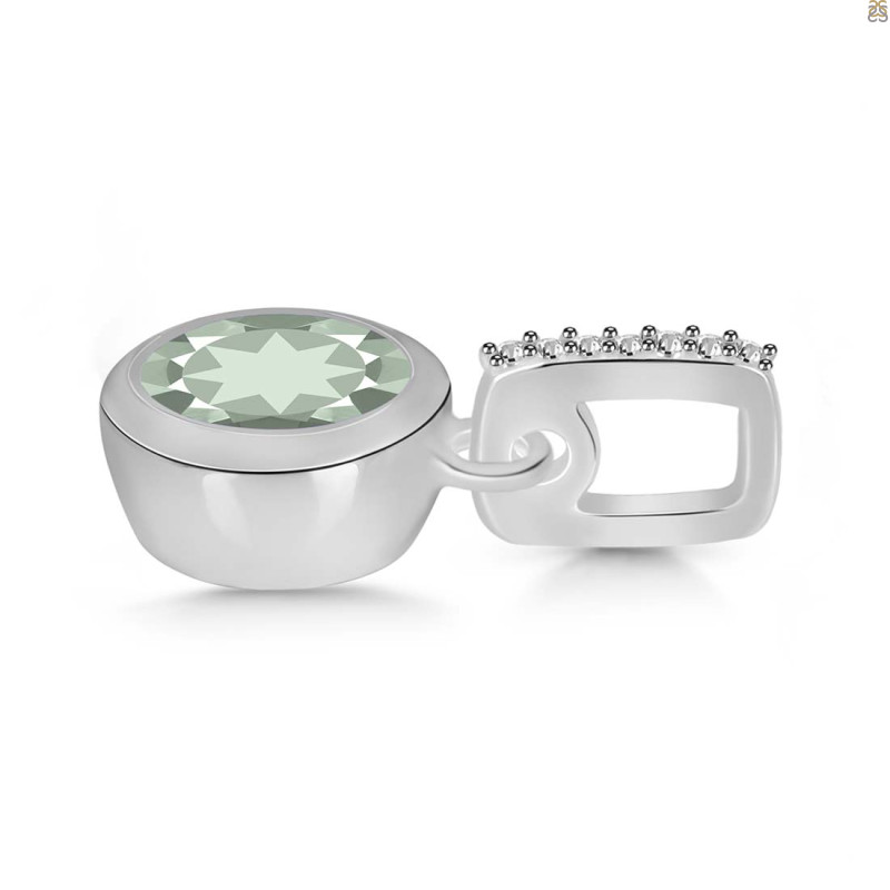 Green Amethyst & White Topaz Pendant