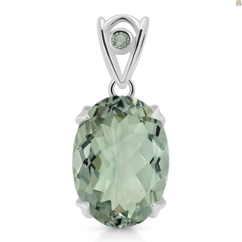 Green Amethyst Pendant GRA-RDP-744-V-LOOP.