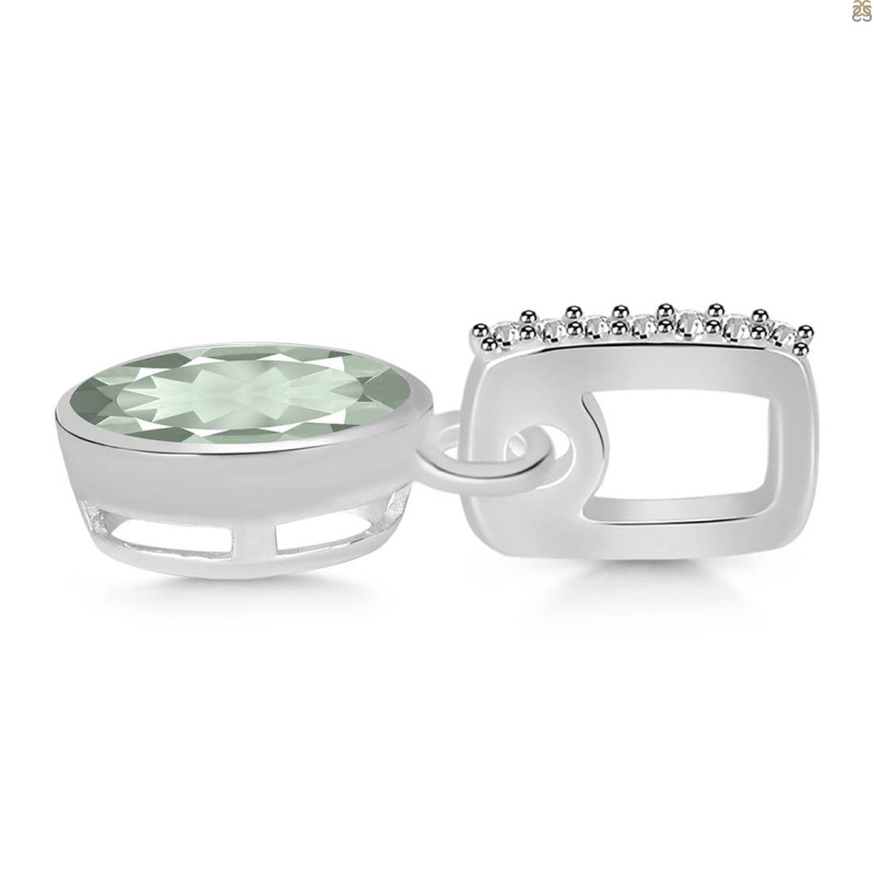 Green Amethyst & White Topaz Pendant