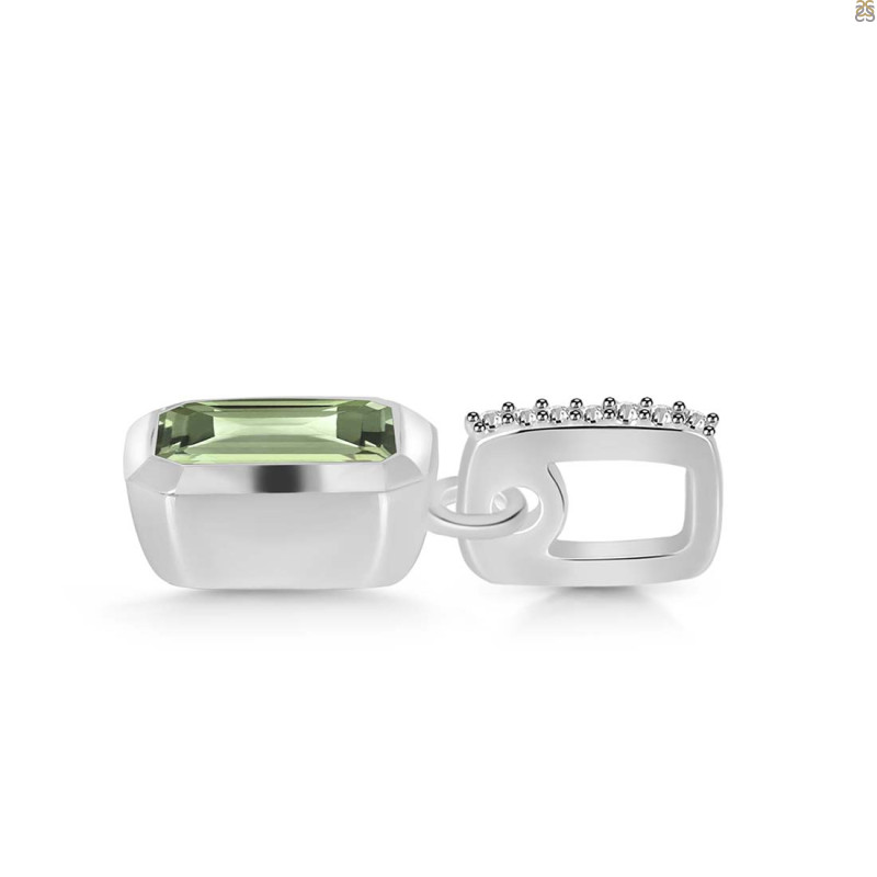 Green Amethyst & White Topaz Pendant