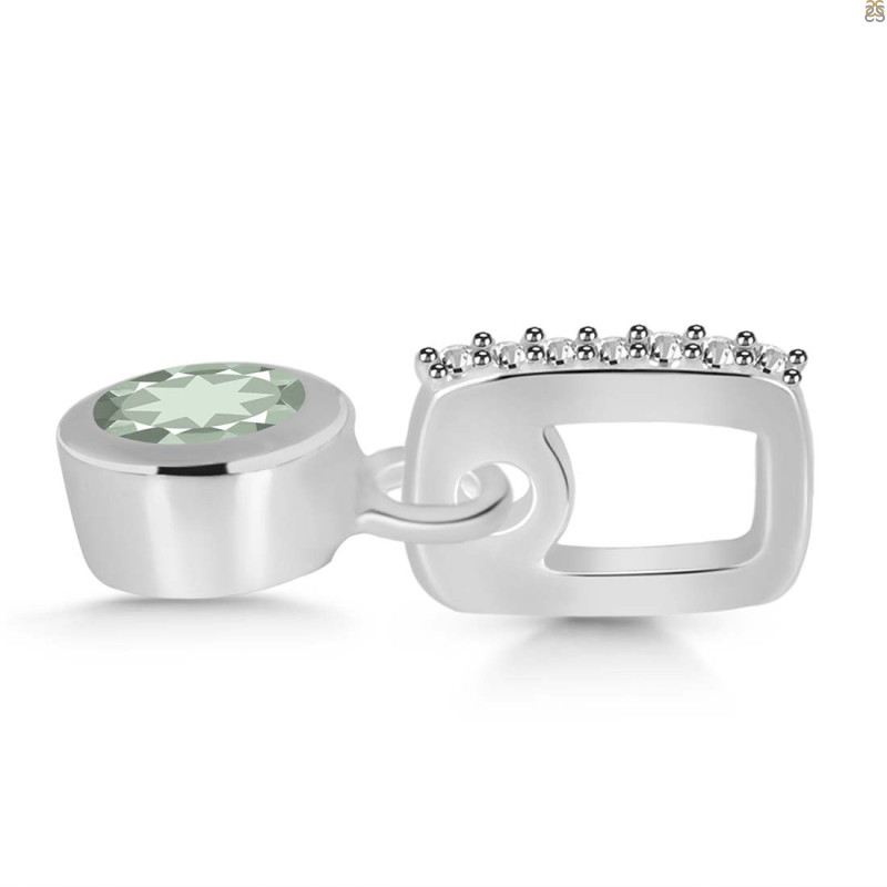 Green Amethyst & White Topaz Pendant
