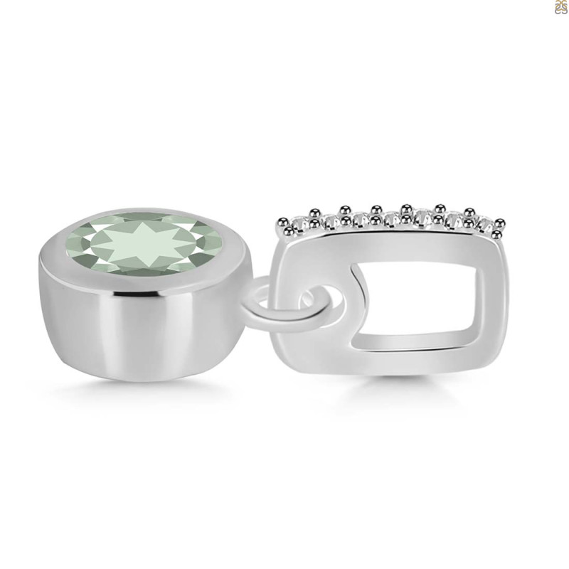 Green Amethyst & White Topaz Pendant