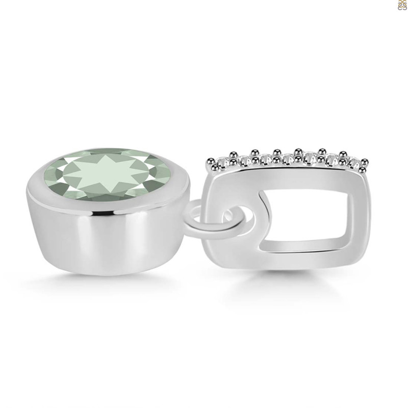 Green Amethyst & White Topaz Pendant