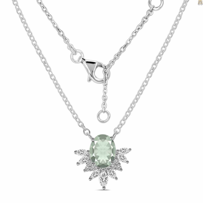 Green Amethyst & White Topaz Necklace
