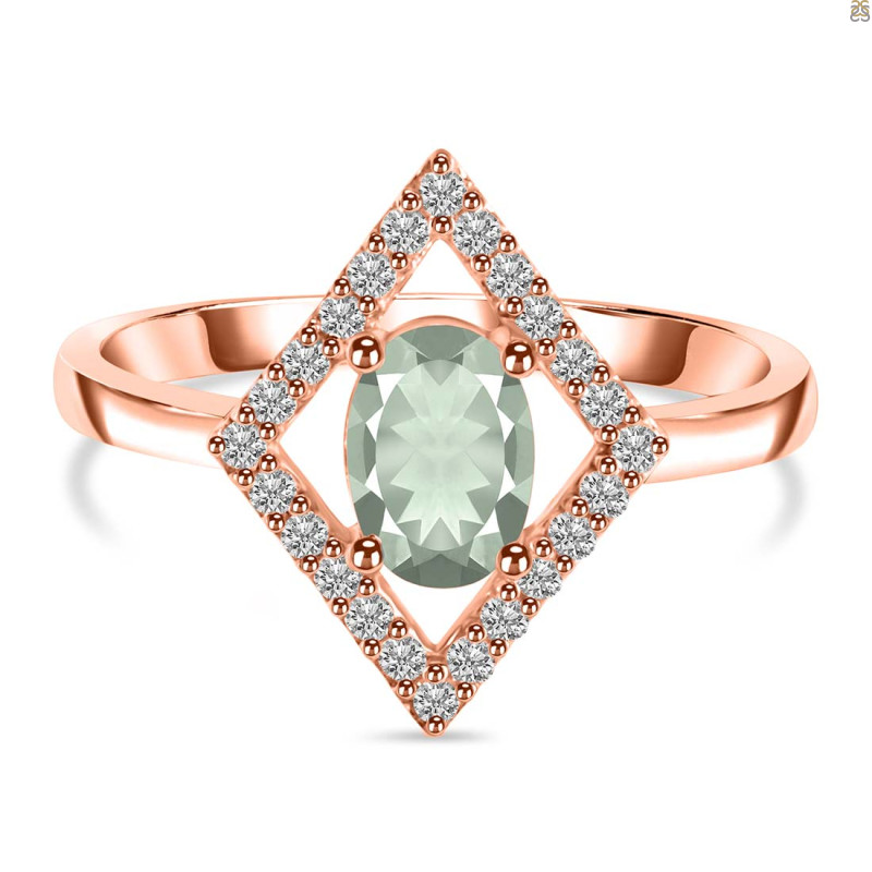 Green Amethyst & White Topaz Ring GRA-RR-134.