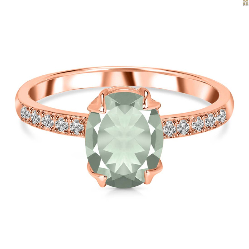 Green Amethyst & White Topaz Ring GRA-RR-207.