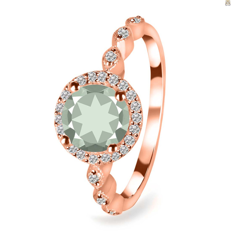 Green Amethyst & White Topaz Ring GRA-RR-267.