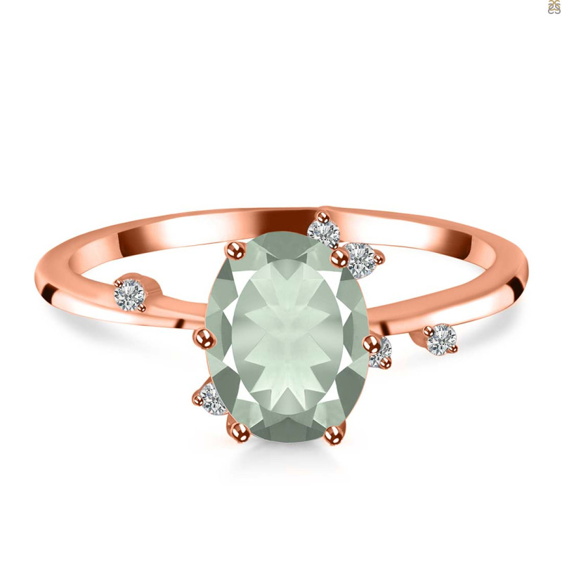 Green Amethyst & White Topaz Ring GRA-RR-318.
