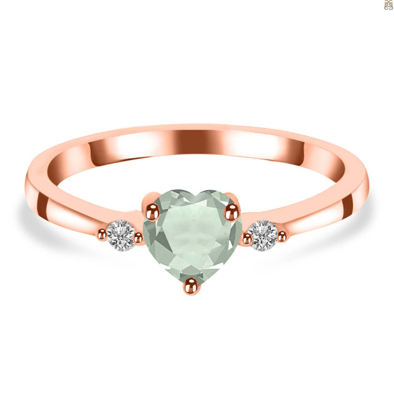 Green Amethyst & White Topaz Ring GRA-RR-425.