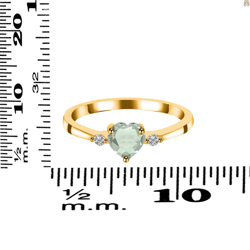 Green Amethyst & White Topaz Ring GRA-RR-425.