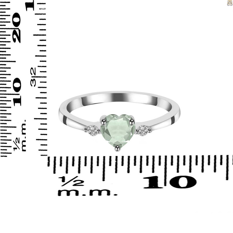Green Amethyst & White Topaz Ring GRA-RR-425.