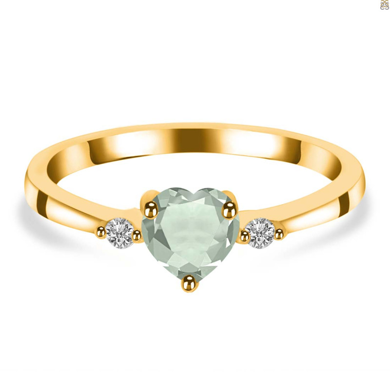 Green Amethyst & White Topaz Ring GRA-RR-425.