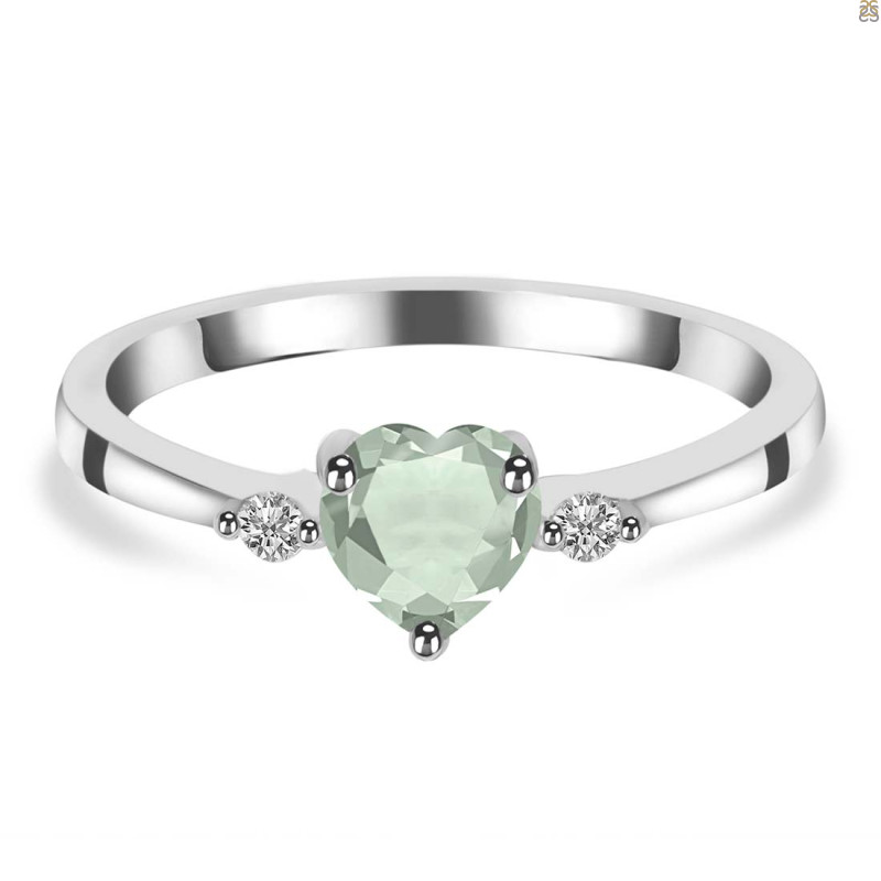Green Amethyst & White Topaz Ring GRA-RR-425.
