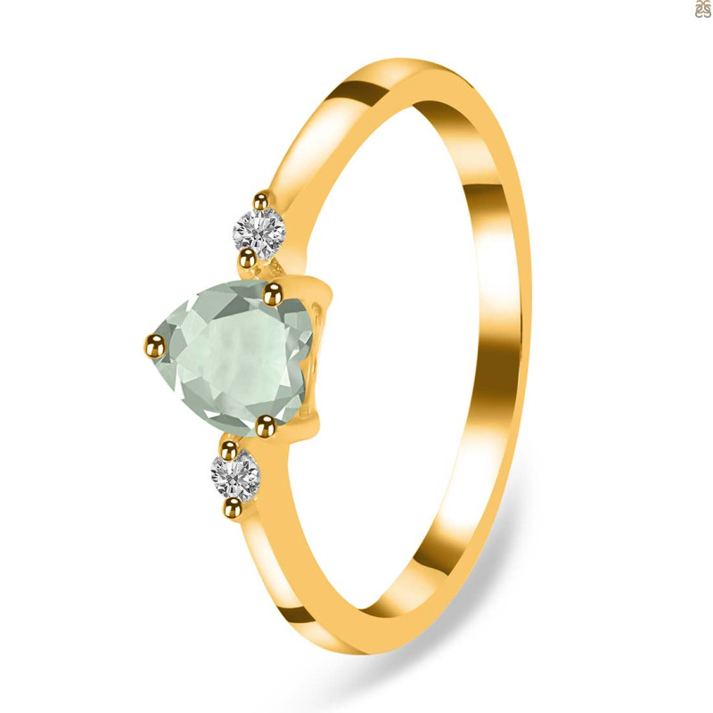 Green Amethyst & White Topaz Ring GRA-RR-425.