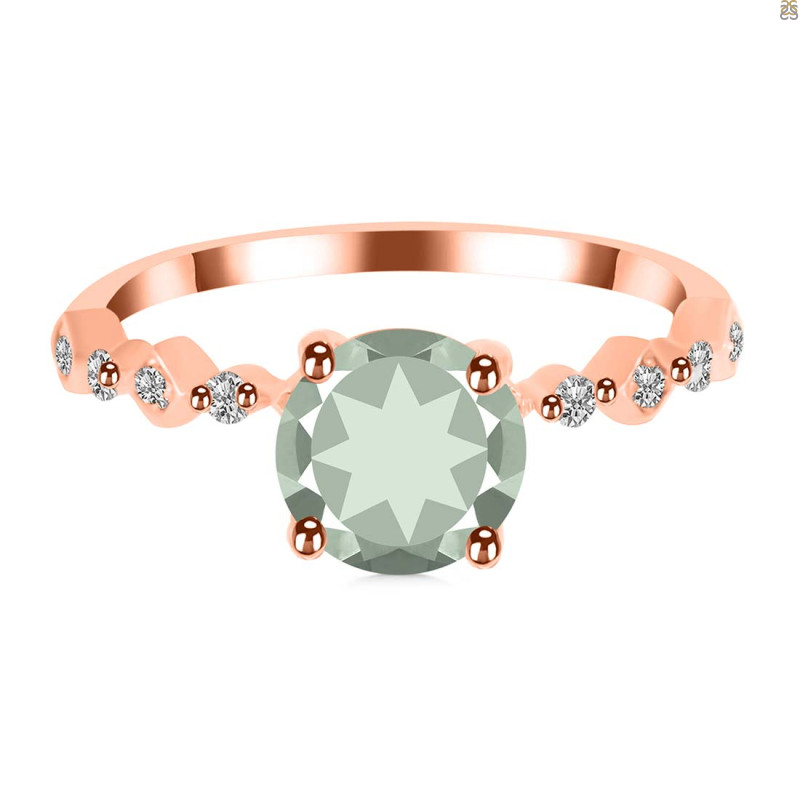 Green Amethyst & White Topaz Ring GRA-RR-426.